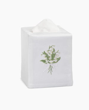 Photo of the Lily of the Valley Tissue Box Cover ensemble.