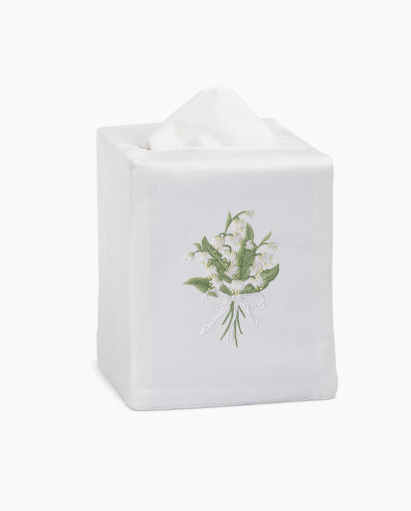 Photo of the Lily of the Valley Tissue Box Cover ensemble.