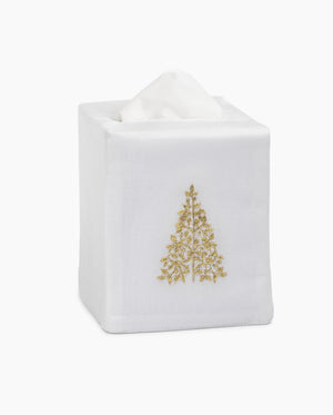 Photo of the Mod Tree Gold Tissue Box Cover ensemble.