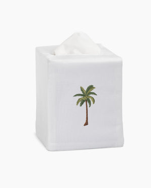 Photo of the Palm Tree Modern Tissue Box Cover ensemble.