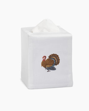 Photo of the Turkey Gold Tissue Box Cover ensemble.