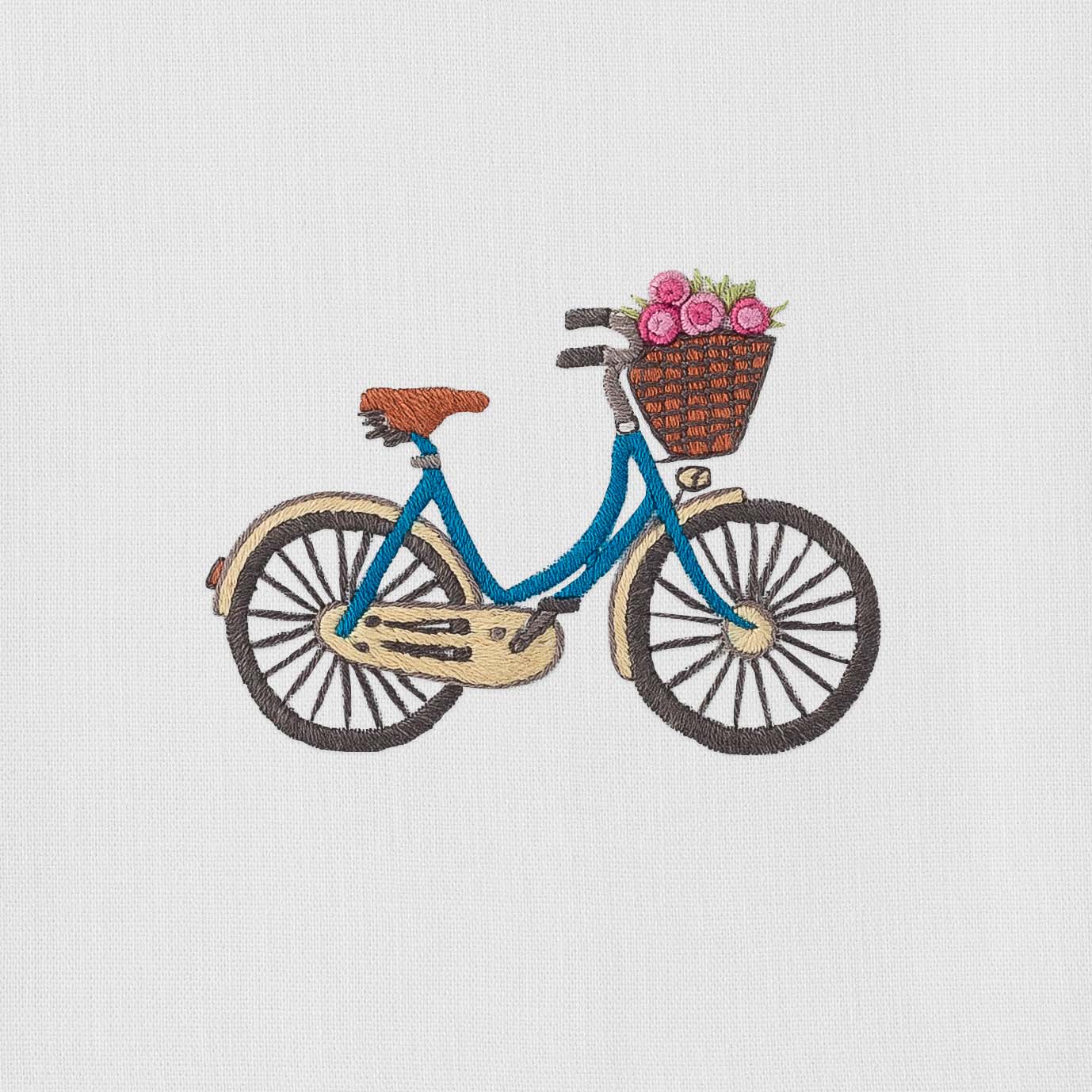 Henry Handwork Bicycle Flowers Towel - Thumbnail 3