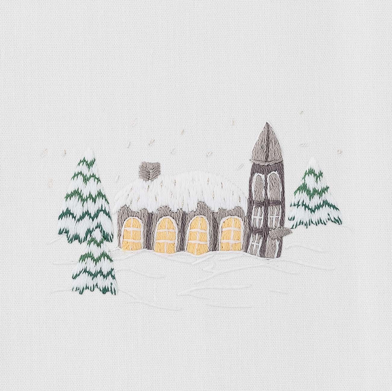 Snowy Chapel Hand Towel