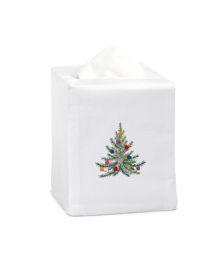 Photo of the Holiday Tree Tissue Box Cover ensemble.