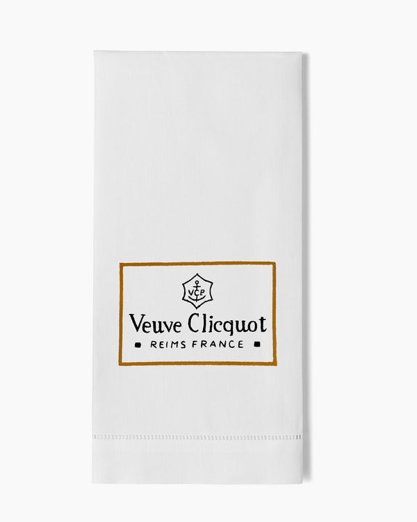 Photo of the Veuve Label Hand Towel ensemble.
