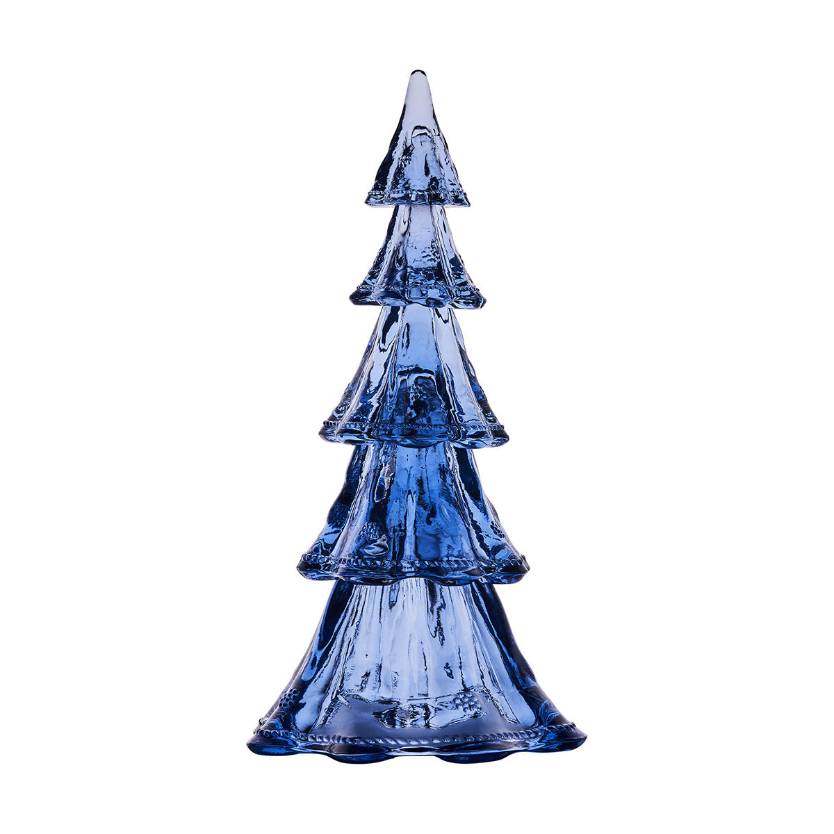 Juliska Berry & Thread blue glass 16 inch Christmas tree, five stacking tiers