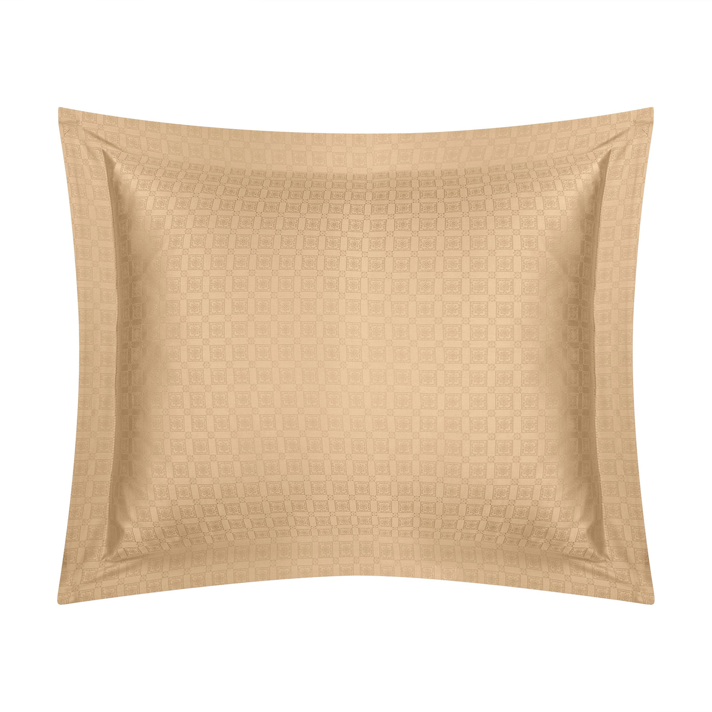 Close-up of Home Treasures Albert geometric jacquard weave in champagne gold.