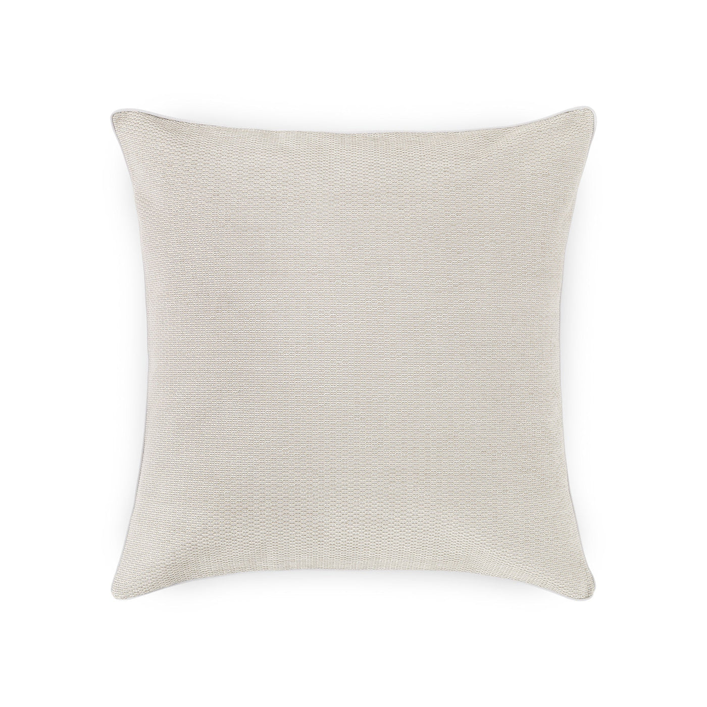 Close-up of Jasmim euro sham in ivory with subtle diagonal woven texture.
