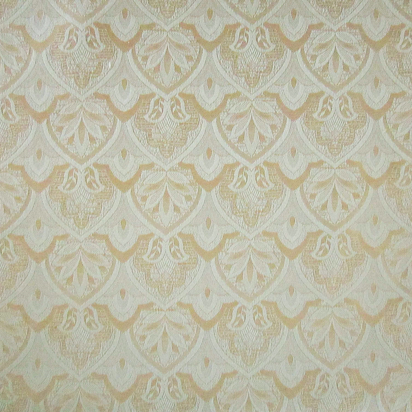 Close-up of ivory and champagne jacquard damask weave on Anastasia pillow sham.