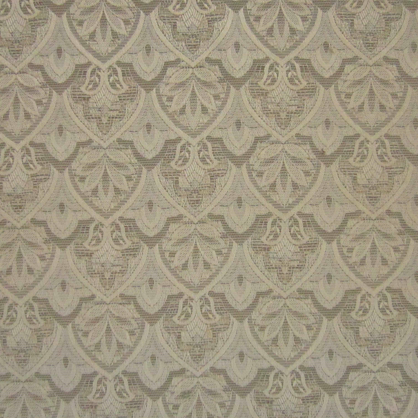 Close-up of Home Treasures Anastasia fabric in a tonal damask weave pattern, taupe.