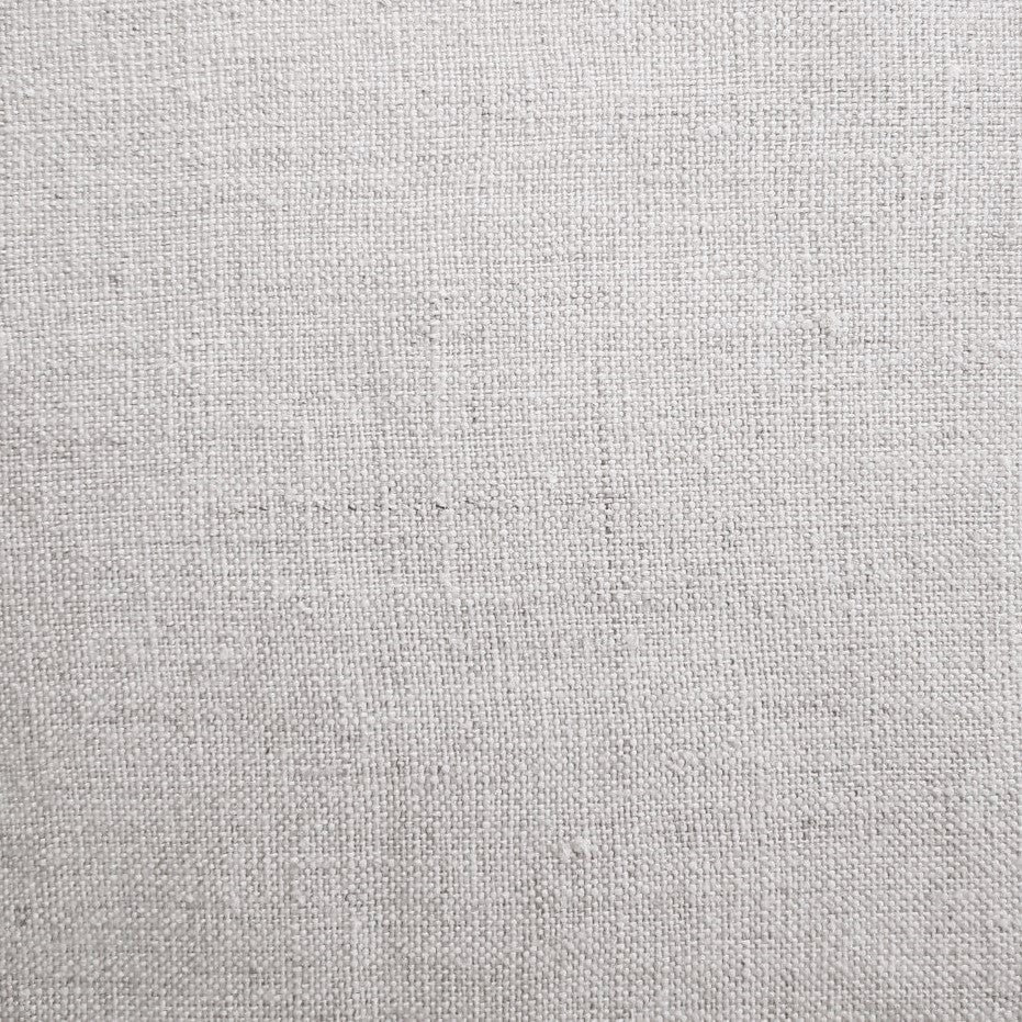 Close-up of Home Treasures Antique Linen fabric weave in natural ivory.