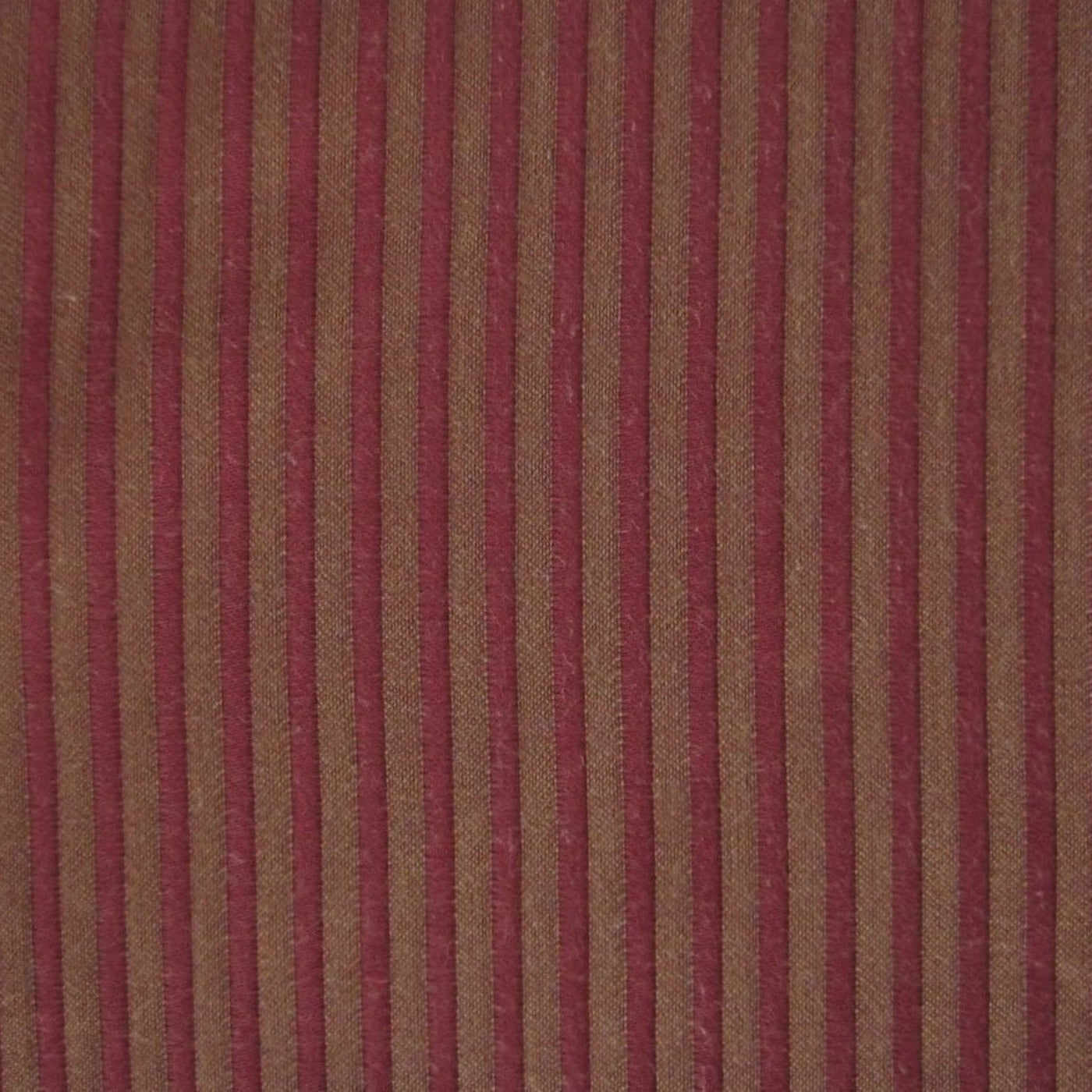Close-up of Home Treasures Aristocrat fabric in crimson and gold vertical stripes.
