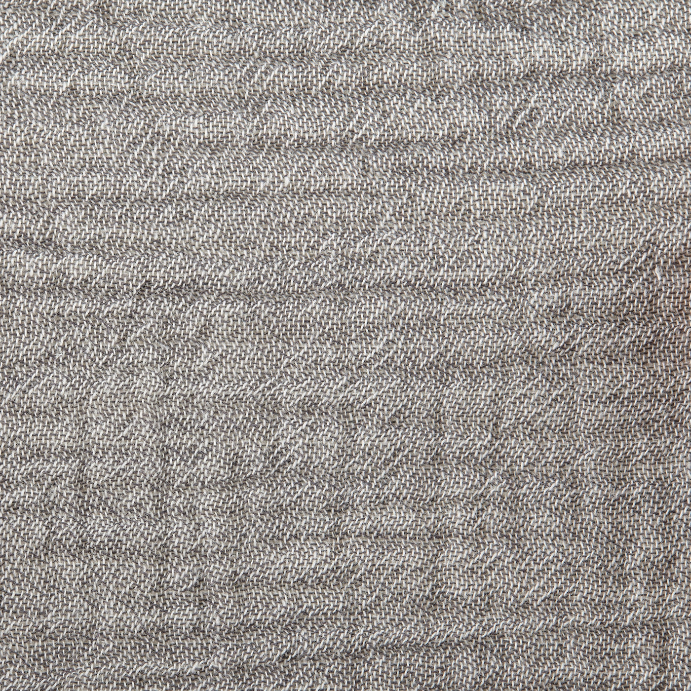 Close-up of Home Treasures Boheme linen fabric in a heathered taupe weave texture.