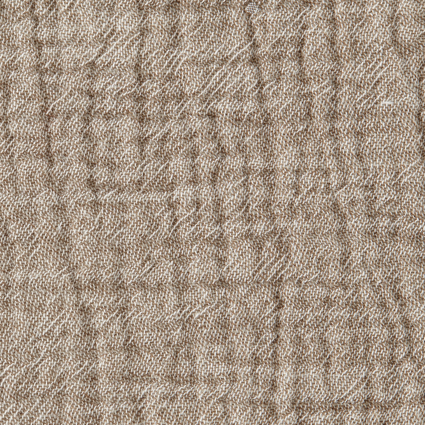 Close-up of sand Boheme textured weave with tonal grid pattern.