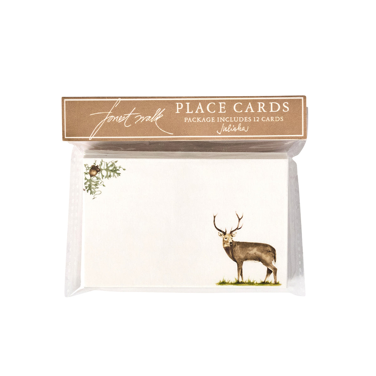 Juliska Forest Walk stag place cards in their clear package
