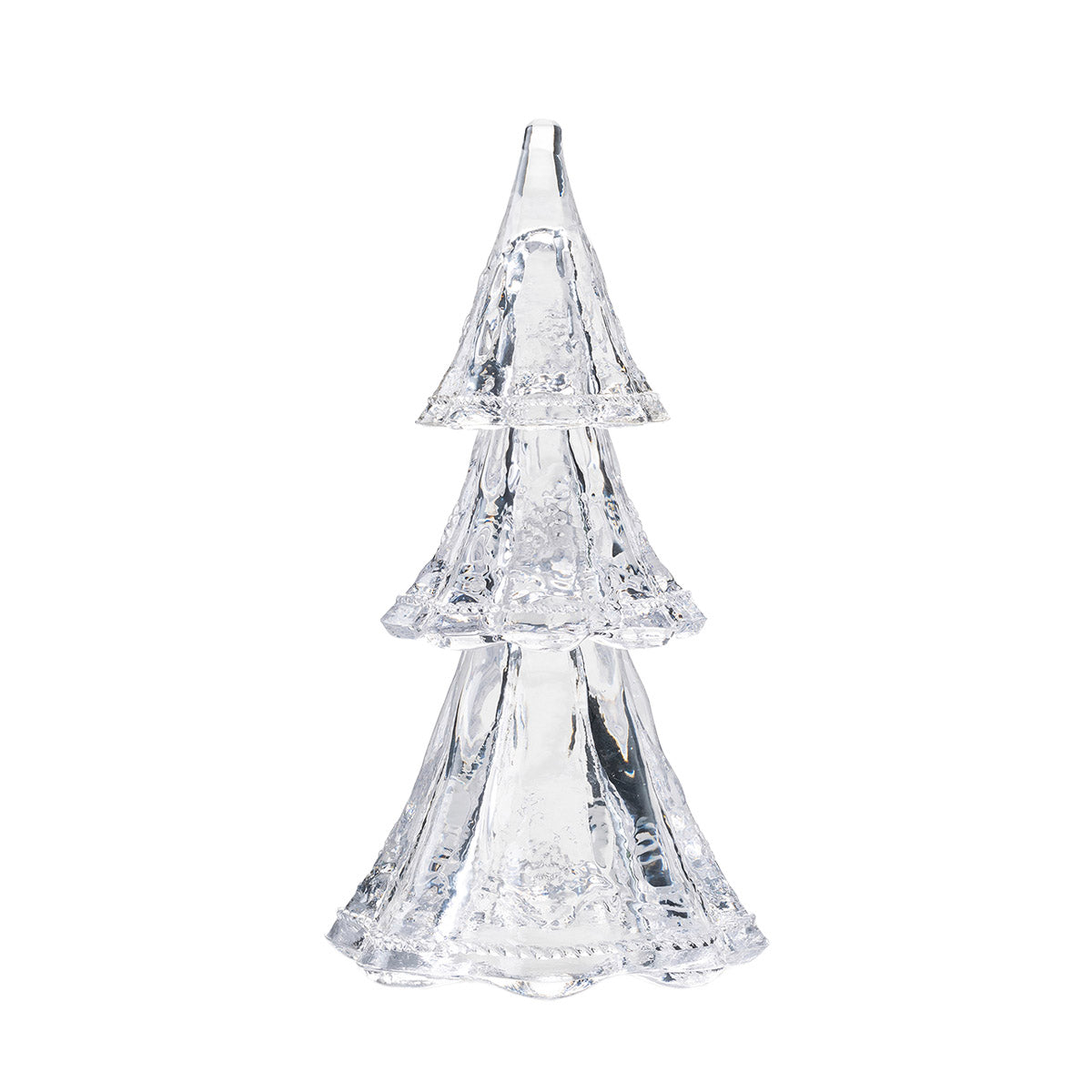 Juliska Berry & Thread clear glass 10.5 inch Christmas tree, three stacking tiers