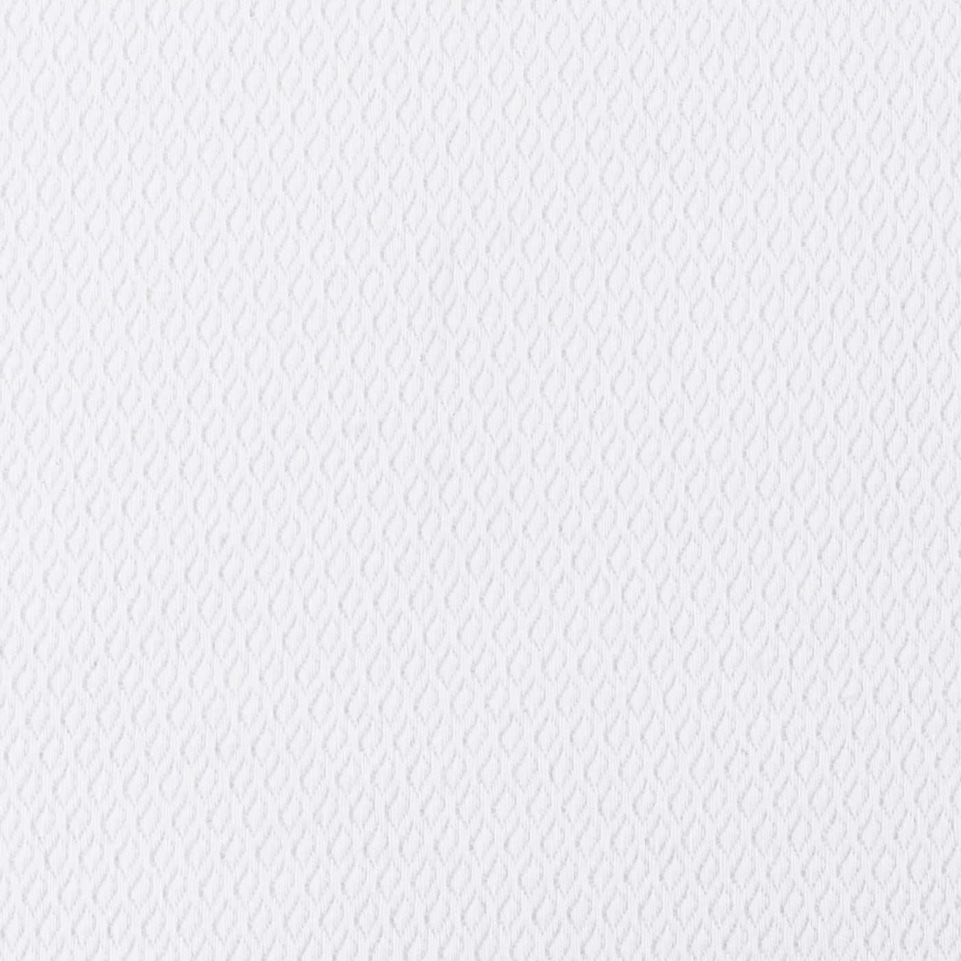 Close-up of white Belem fabric showing tonal diamond jacquard weave texture.