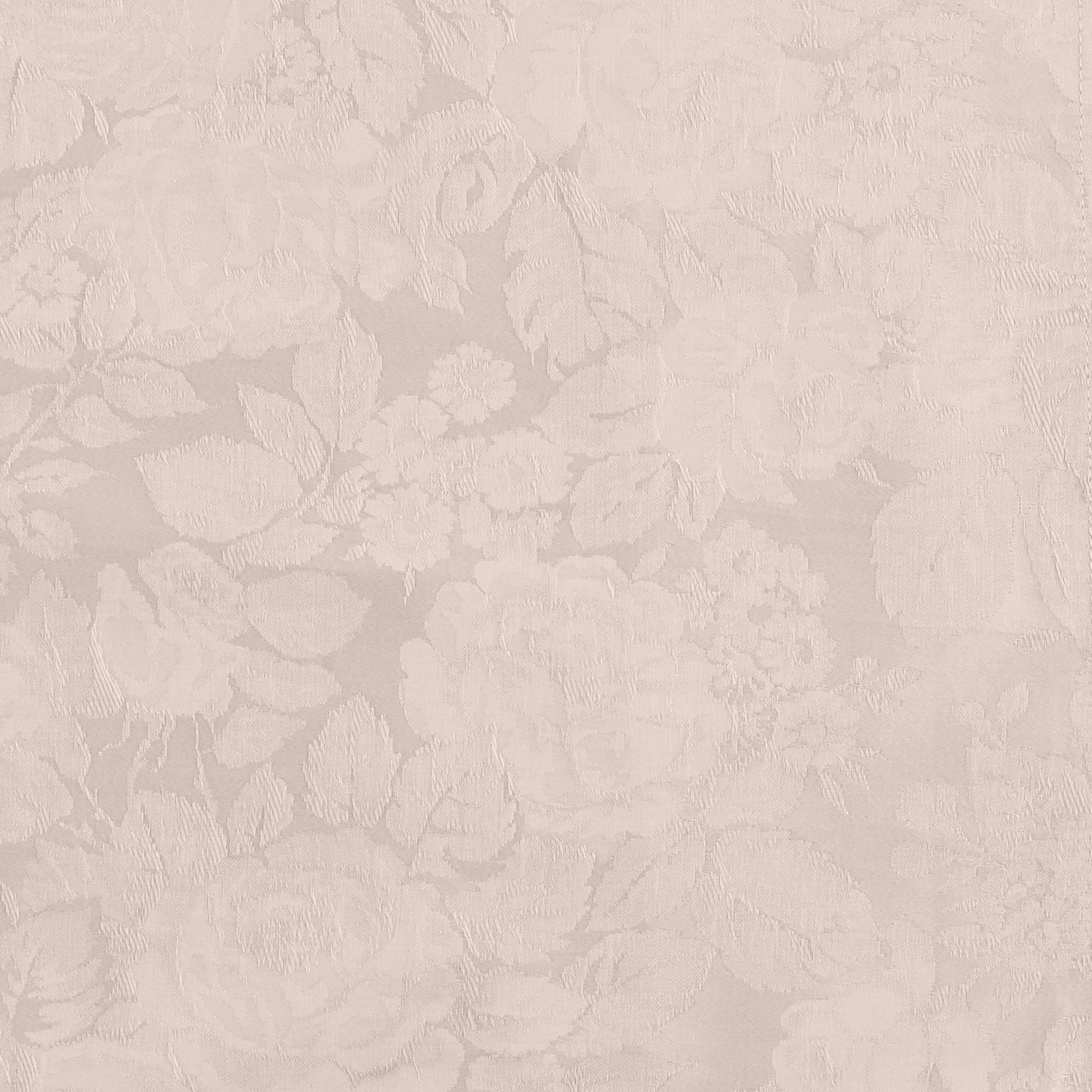 Close-up of Home Treasures Blooms fabric in blush, woven floral jacquard pattern.