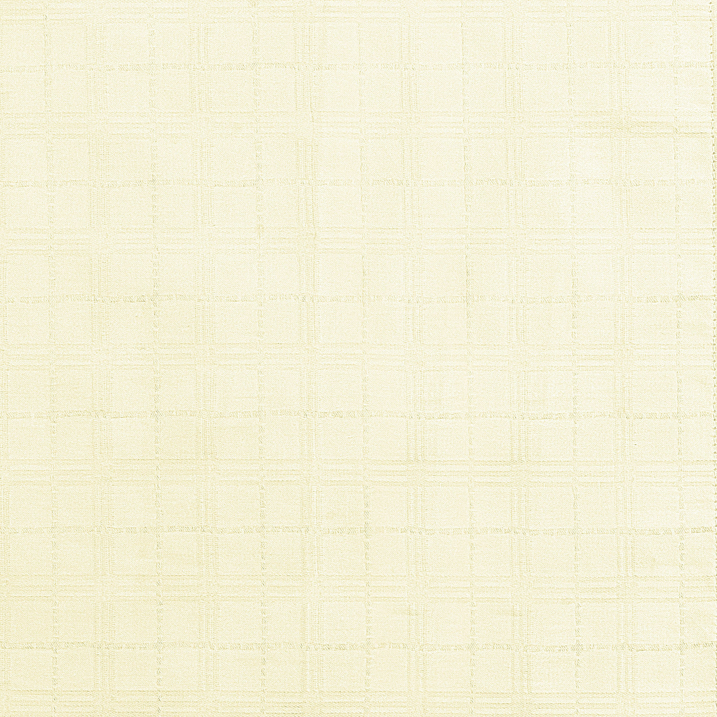 Close-up of ivory woven fabric with subtle grid texture.