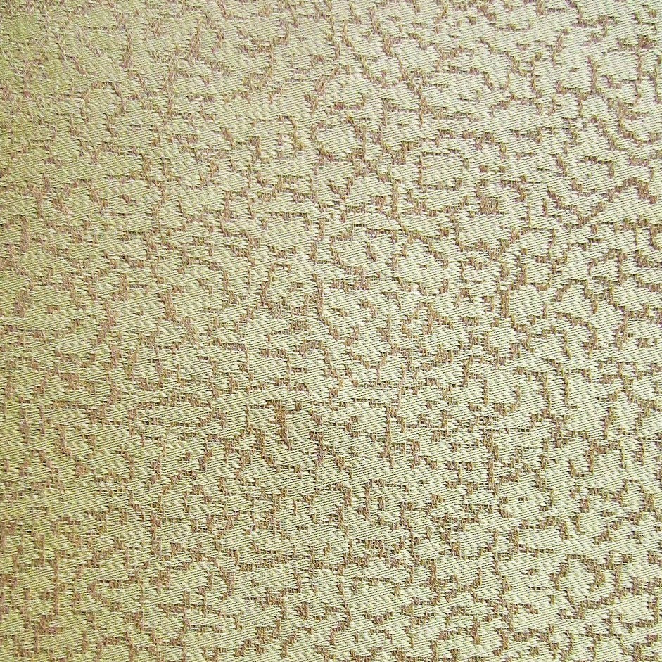 Close-up of Casablanca champagne jacquard fabric with intricate floral scroll weave texture.