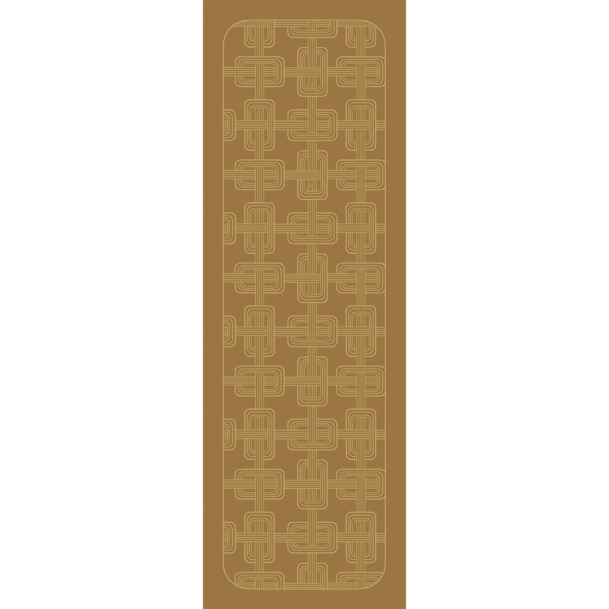 Le Jacquard Français Hôtel Particulier table runner in Brown with tonal geometric jacquard pattern.