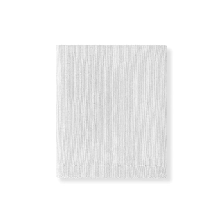 Amalia Home Collection Cidade ivory cotton fitted sheet with subtle woven stripe texture.