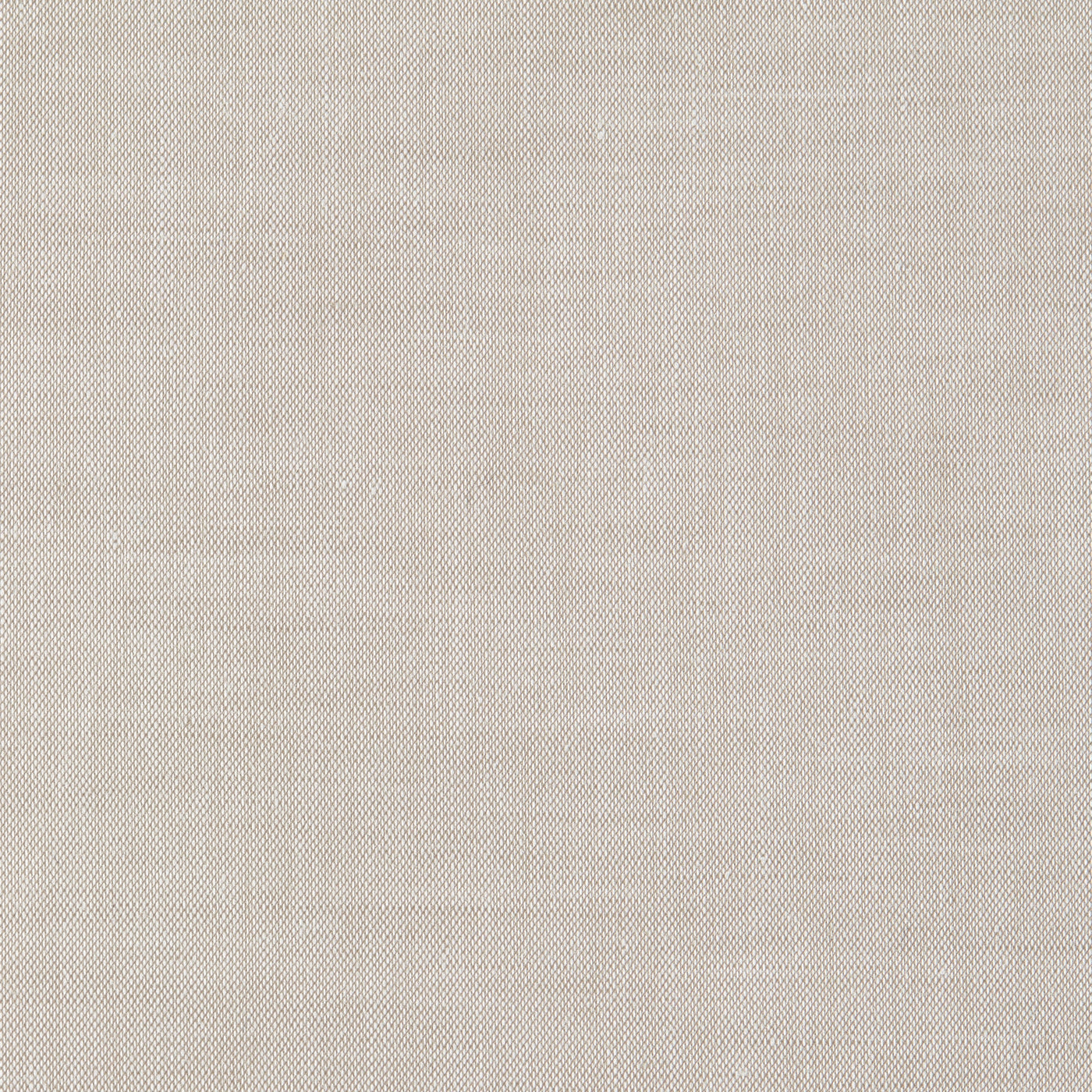 Close-up of taupe woven linen fabric texture with fine diagonal weave.