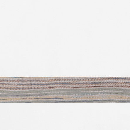 Close-up of Giverny sham inset border showing multicolor woven stripe detail in blush and slate.