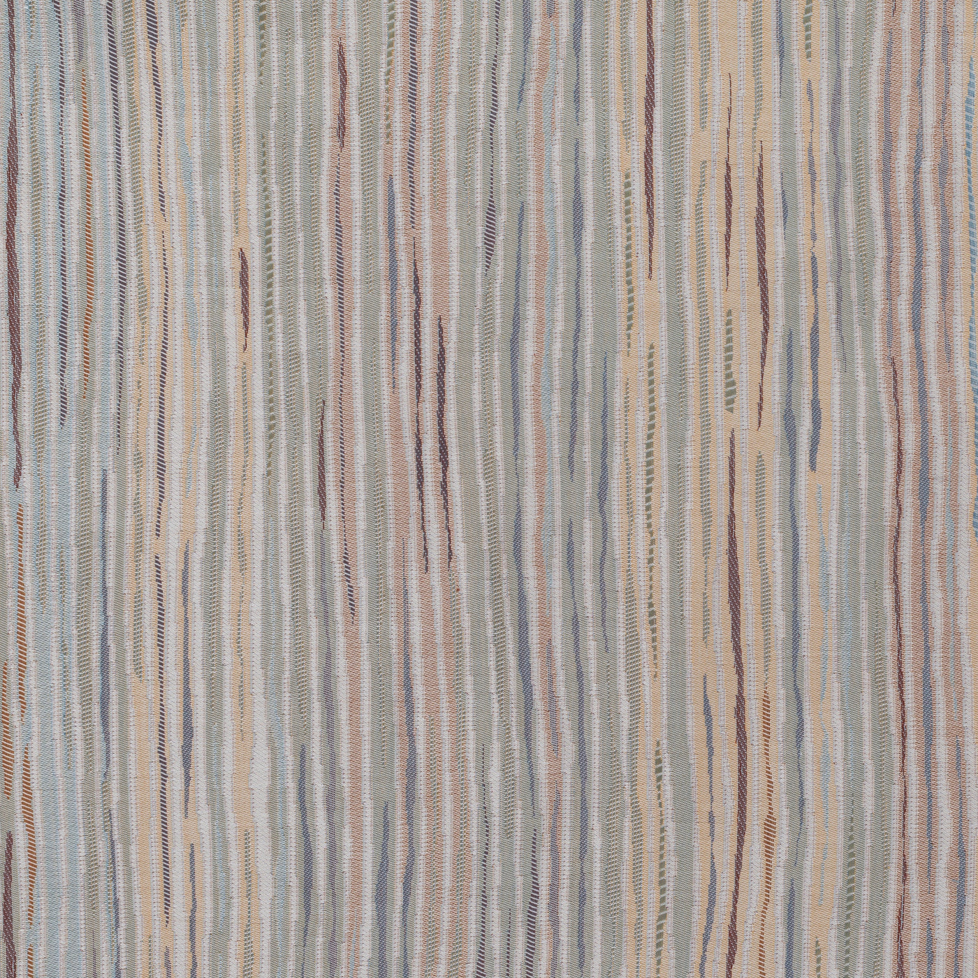 Close-up of Home Treasures Giverny fabric weave in multicolor vertical stripe.