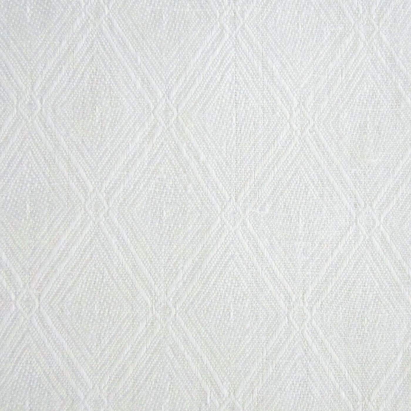Close-up of ivory woven diamond jacquard texture on Home Treasures Gracious fabric.