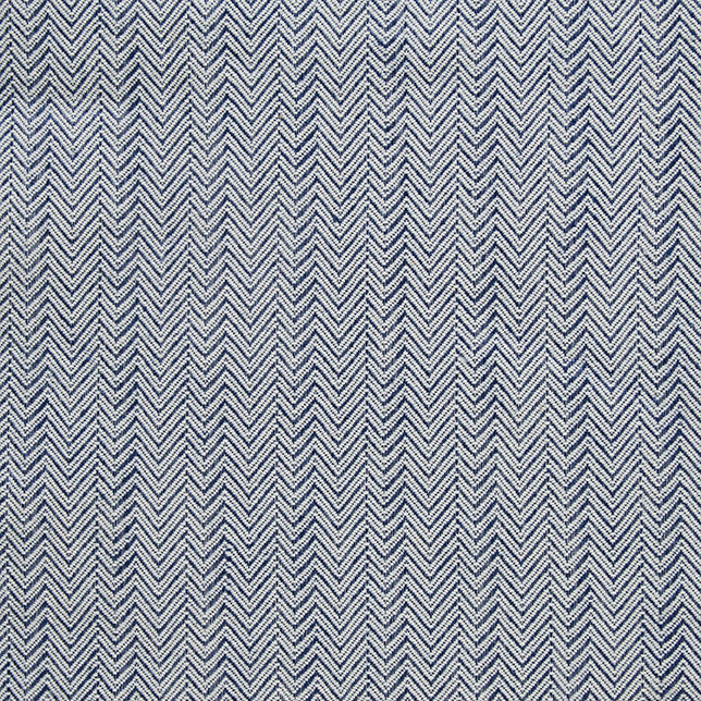 Close-up of Houston fabric in navy chevron weave texture.