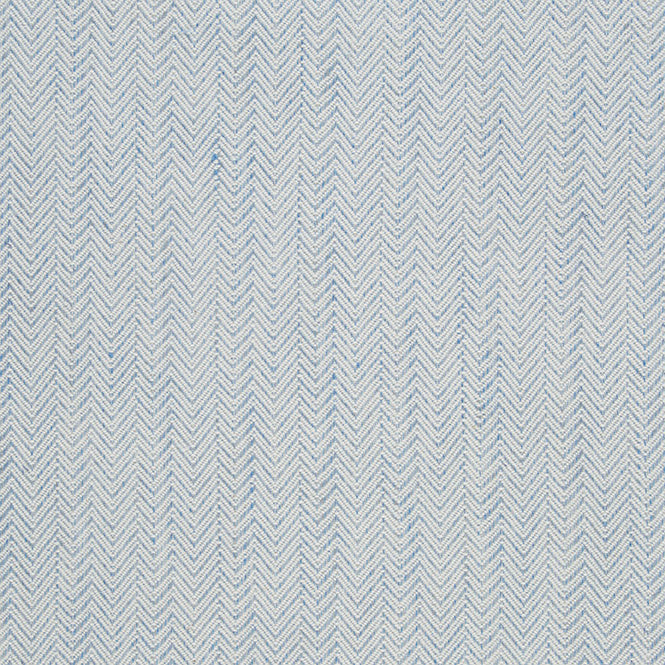 Close-up of Houston yardage in pale blue herringbone weave texture.