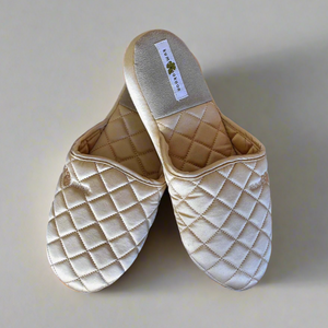 Photo of the Quilted Silk Slippers ensemble.