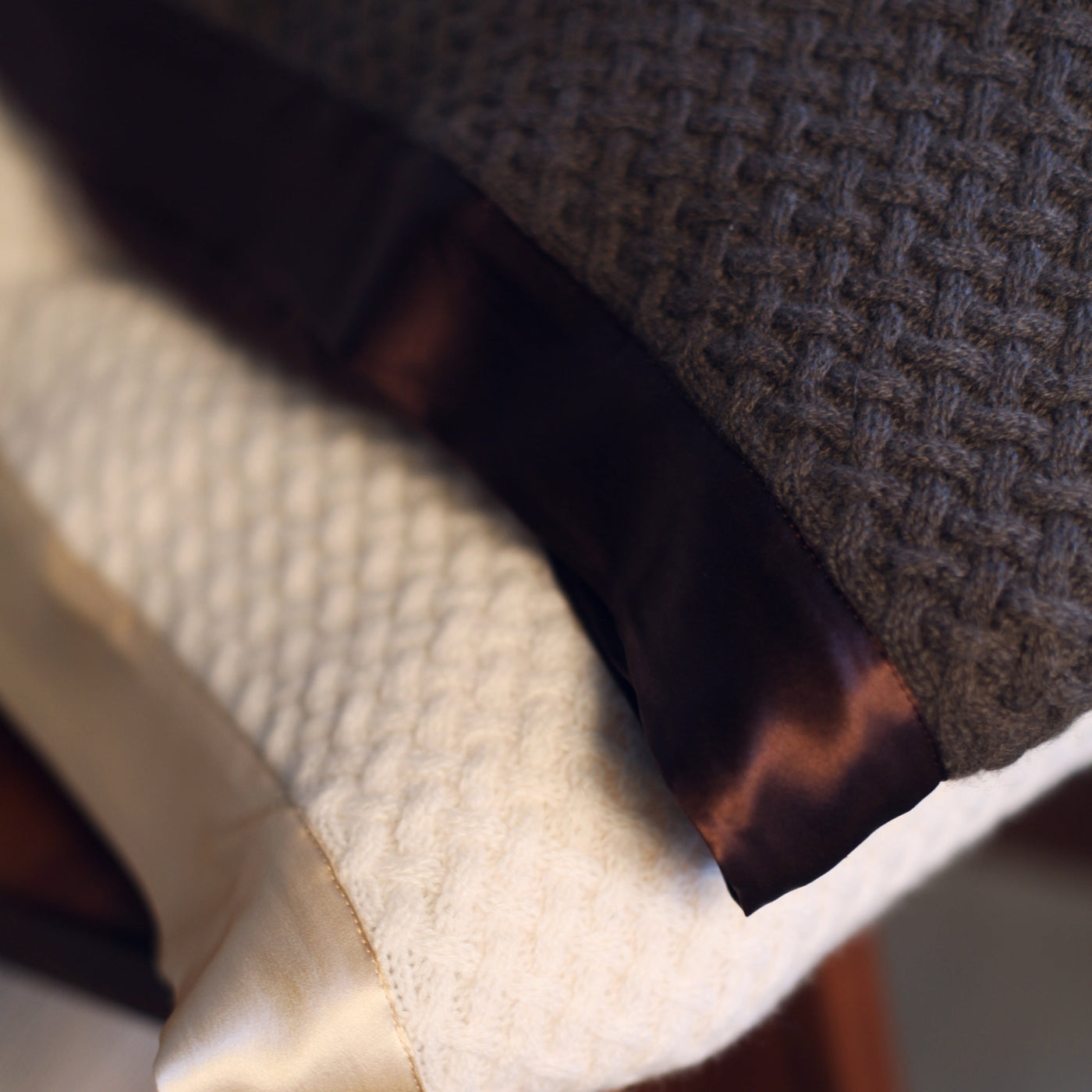 Silk Cashmere Lattice Throw