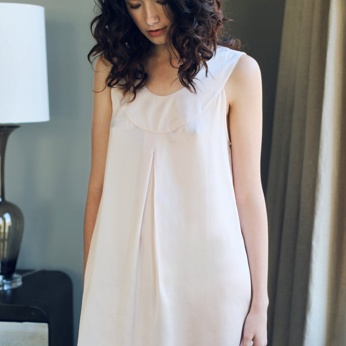 Photo of the Valerie Sleeveless Silk Nightgown ensemble.