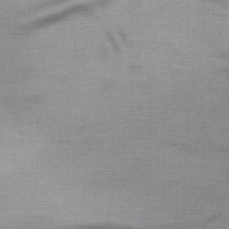 Close-up of Legna Pisa bed skirt fabric in silver grey linen weave.