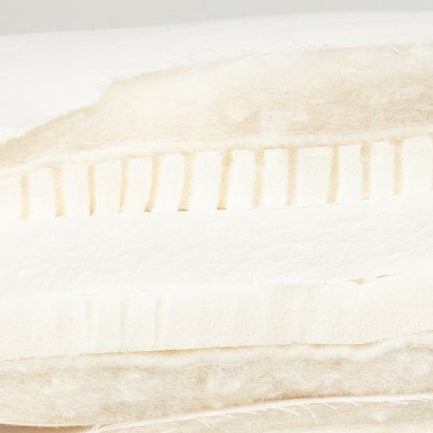 Cutaway of the Allora mattress and topper showing coils, cotton layers and latex