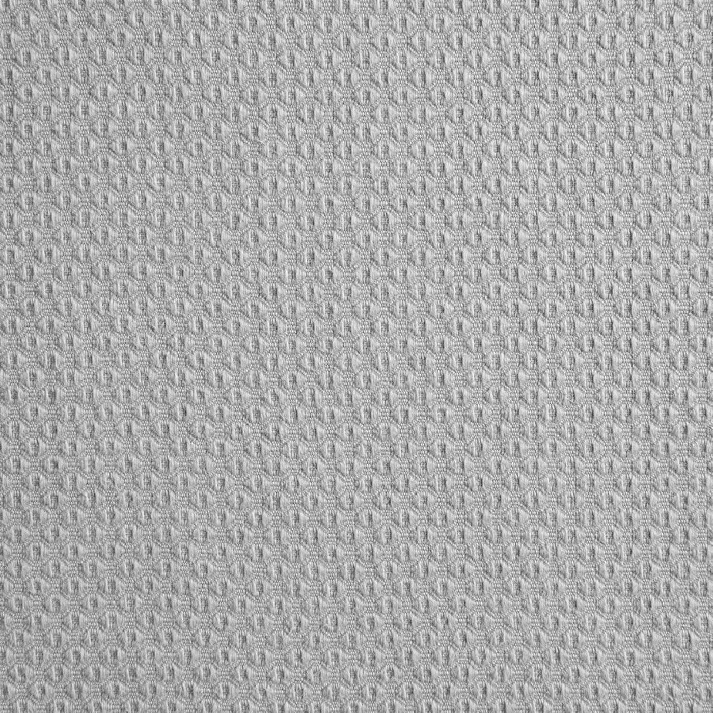 Close-up of Lisboa fabric in silver, showing a woven geometric diamond texture.