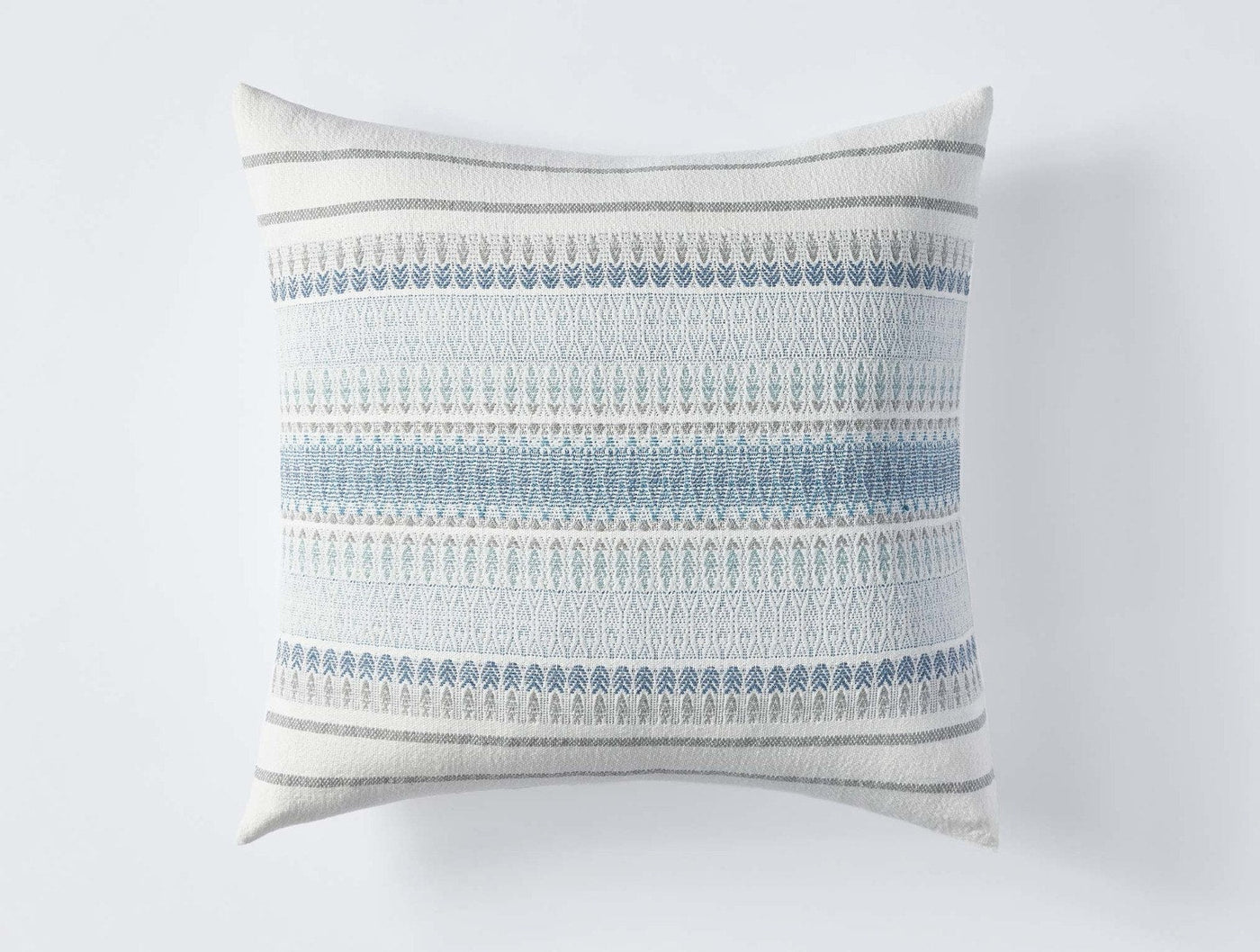Coyuchi Lost Coast pillow reverse side showing subtle stripe and woven texture detail.