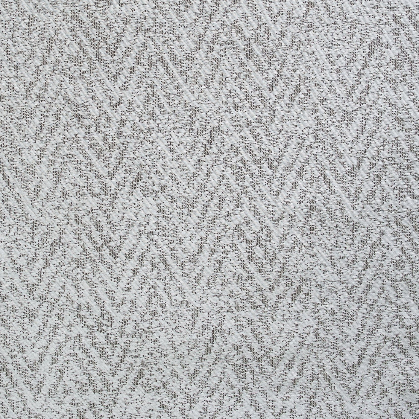 Close-up of Home Treasures Mayfair fabric in silver-grey chevron weave texture.
