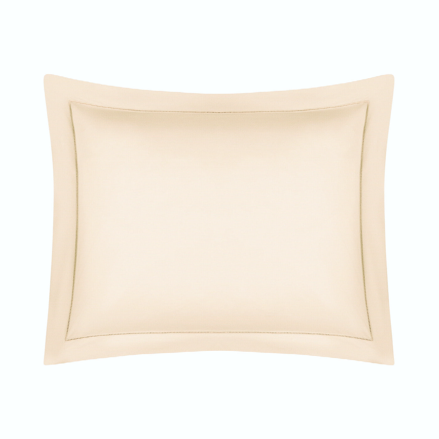 Champagne cotton pillow sham with classic flange border detail.