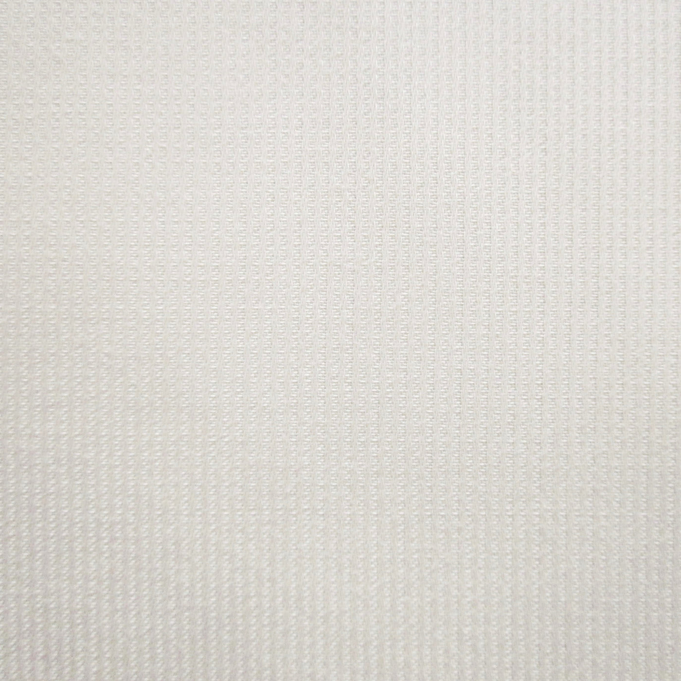 Close-up of ivory woven cotton fabric with subtle tonal stripe texture.