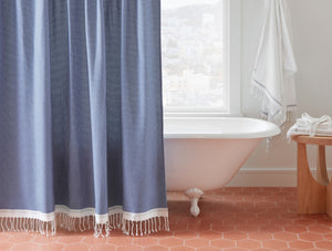 Photo of the Mediterranean | Shower Curtain ensemble.