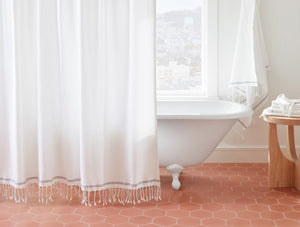 Photo of the Mediterranean | Shower Curtain ensemble.