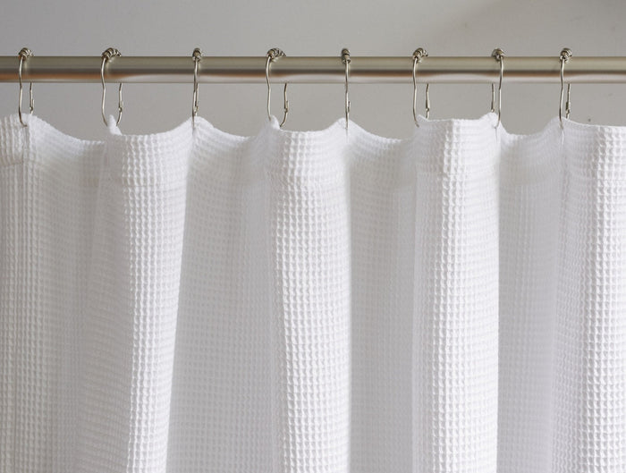 Photo of the Waffle Shower | Shower Curtain ensemble.