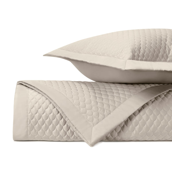 Photo of the Raindrop | Quilted Coverlet (Euro) Set ensemble.