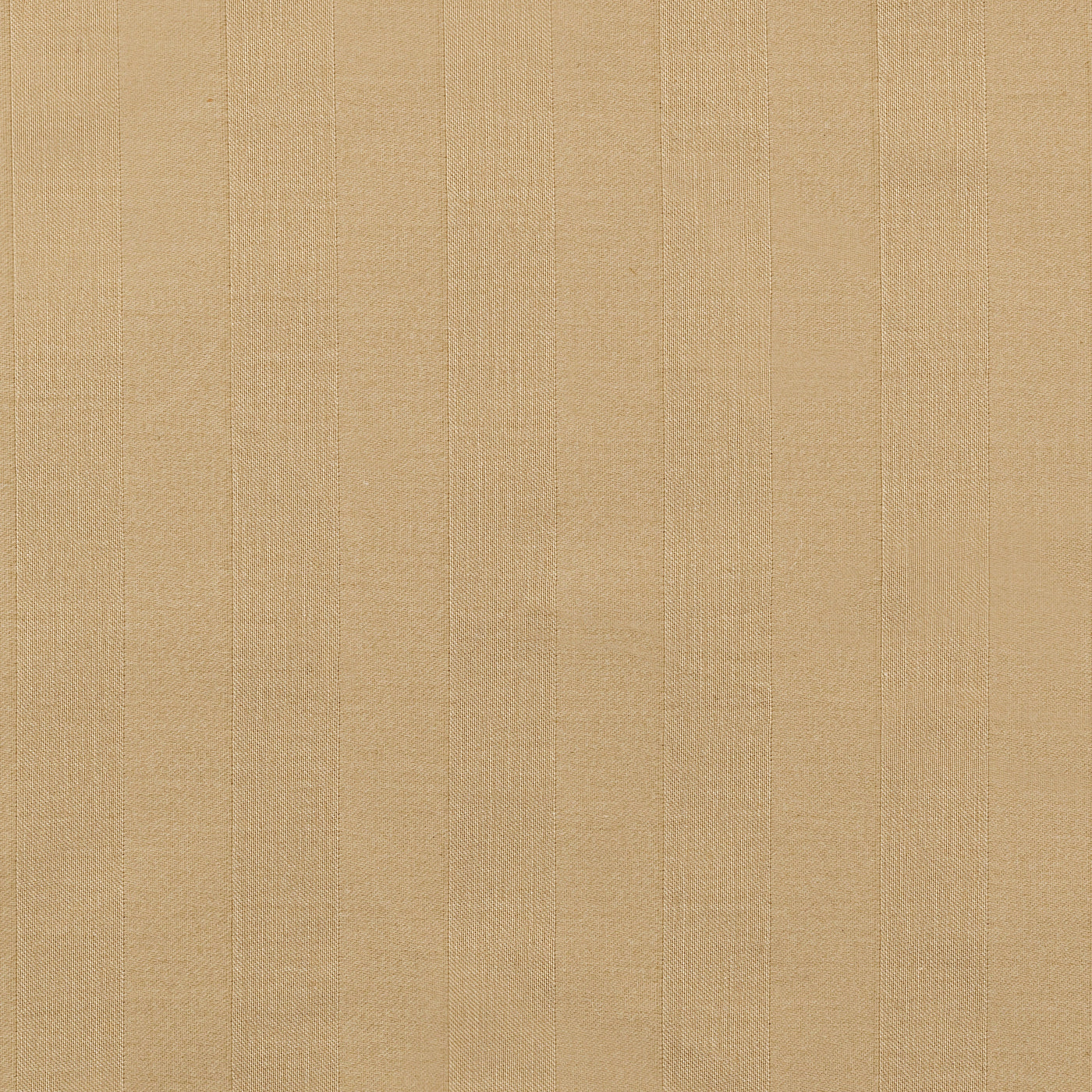 Close-up of champagne cotton fabric with subtle woven stripe texture.