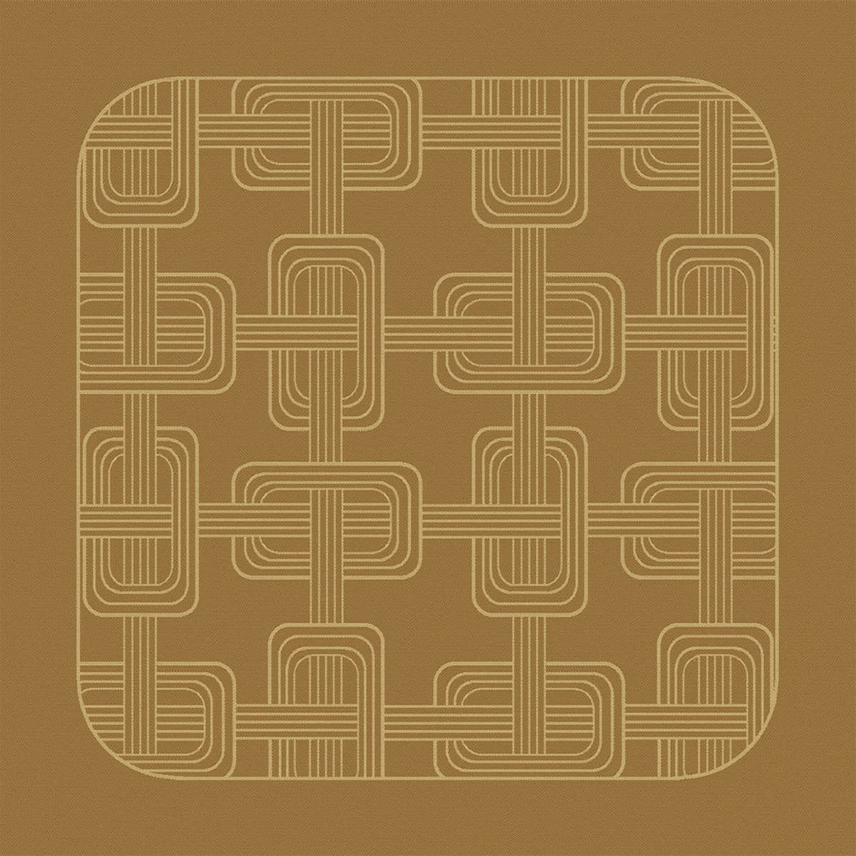 Le Jacquard Français Hôtel Particulier dinner napkin set in Brown, geometric woven jacquard pattern.
