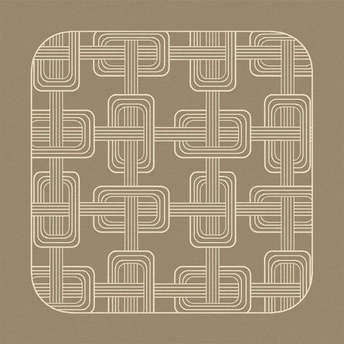 Le Jacquard Français Hôtel Particulier napkin in Green, geometric interlocking pattern detail.