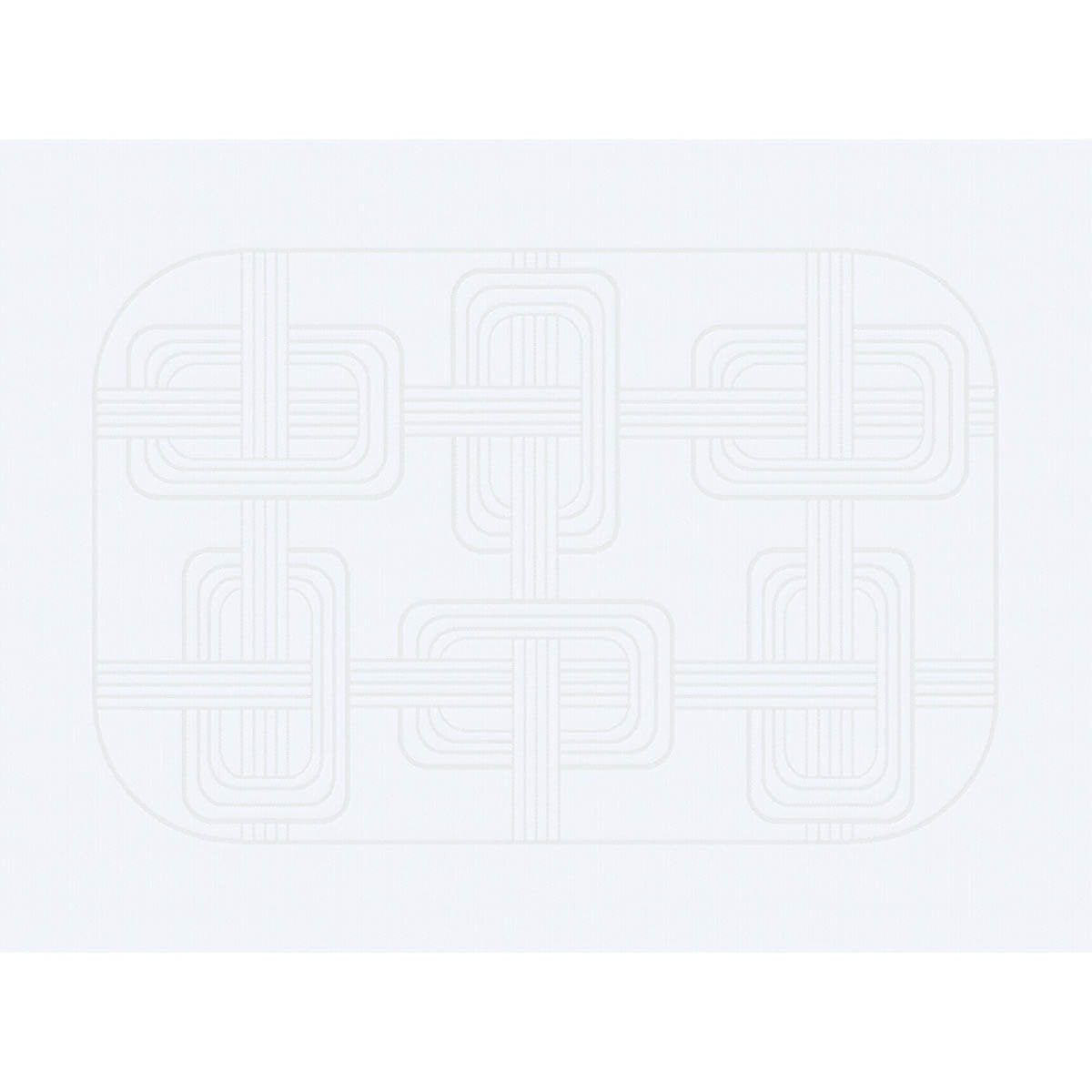 Le Jacquard Français Hôtel Particulier placemat, Gray, with tonal geometric link pattern.